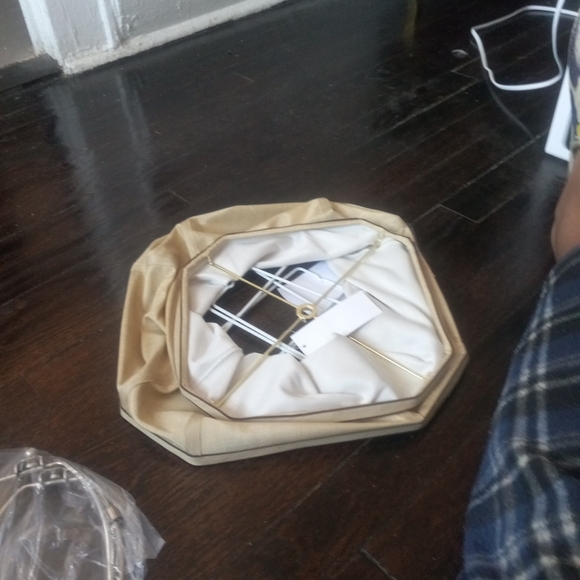 Rectangle Cut Corner Lamp Shades Set of 2, 10.5" x 10"x 13" Modern Medium Gol... - Picture 6 of 11